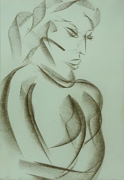 HENRIM Portrait / Fusain sur papier / 40 x 33 cm