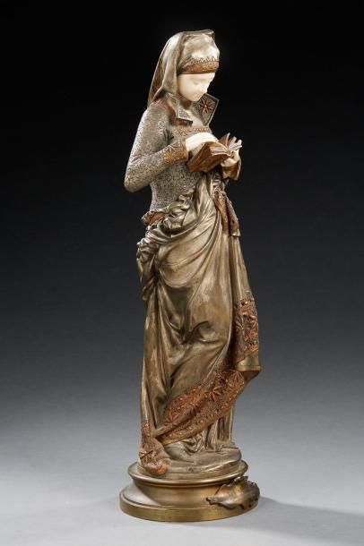 Albert-Ernest CARRIER-BELLEUSE (1824-1887) La liseuse
Sculpture chryséléphantine...