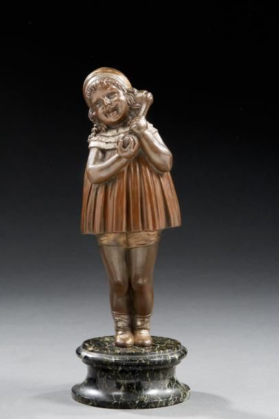 Demeter CHIPARUS (1886-1947) Sculpture en bronze à patine brune argentée et dorée...