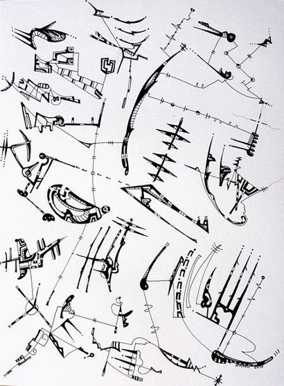 BERTEAU Nicolas Sans titre / Stylo bille noir sur papier / SBD / 32 x 24 cm