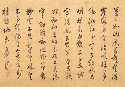 JAPON - XIXE SIÈCLE Quatre encres et esquisses sur papier représnentant une bijin...