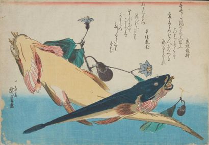 Utagawa Kuniyoshi (1797 -1861) Oban tate-e, de la série Ogura nazorae hyakunin isshu,...