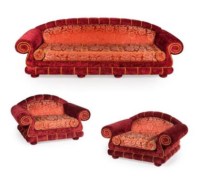 Colombostile Design, Milan Salon comprenant canapé et paire de larges fauteuils garnis...