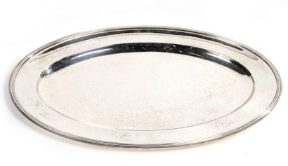 Grand plat en métal argenté L. 90 cm