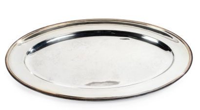 Grand plat en métal argenté L. 90 cm