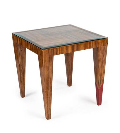 Colombostile Design, Milan Table de salon quadrangulaire en placage de bois exotique...