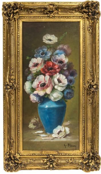 G.FLEURY Bouquet de fleurs
Paire d'huiles sur toile, signée en bas à droite
56 x...
