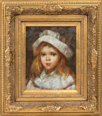 C.PETERS Portrait de petite fille
Huile sur panneau
30 x 26 cm