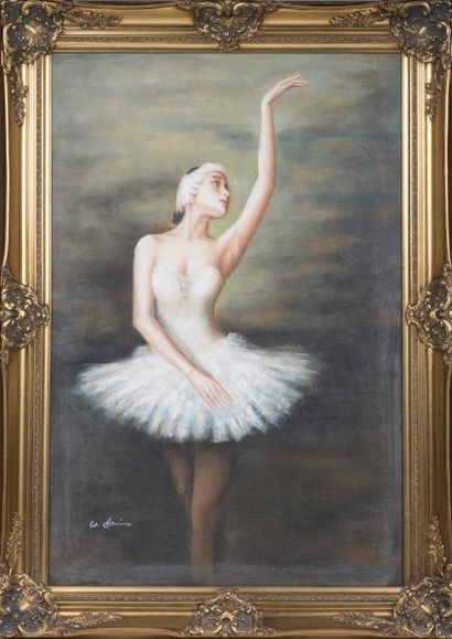 École contemporaine Danse Huile sur toile, porte une signature 91 x 61 cm