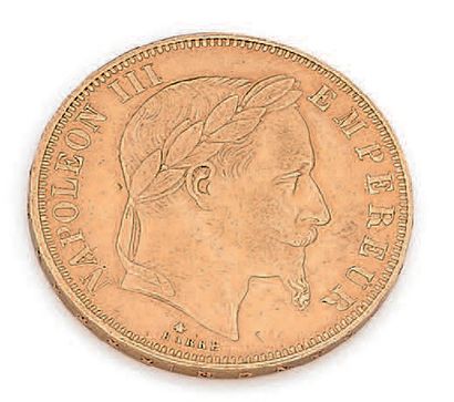 null Pièce 50 francs or Napoléon III lauré datée 1864.
PB: 16.17 g