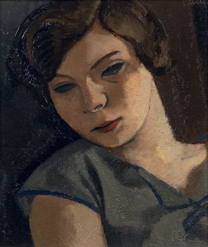 Frantisek-Zdenek EBERL (1887-1962) # Jeune femme en buste
Huile sur panneau
Signée...