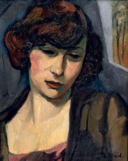 Frantisek-Zdenek EBERL (1887-1962) # Femme en buste devant une fenêtre
Huile sur...