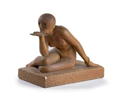 Maurice GUIRAUD-RIVIÈRE (1881-1947) L'Enigme
Sculpture en plâtre patiné.
Signée,...
