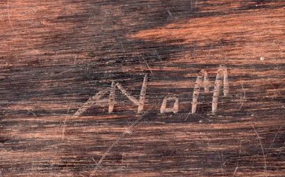Alexandre NOLL (1890-1970) # Plateau rectangulaire à fond creux en palissandre sculpté.
Signé...