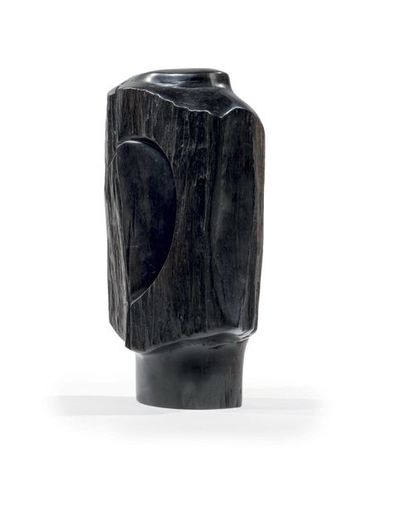 Alexandre NOLL (1890-1970) # Sculpture géométrique en taille directe sur ébène de...