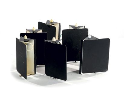 Charlotte PERRIAND (1903-1999) Suite de six appliques modèle «CP1» en métal laqué...