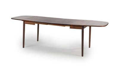 TRAVAIL DANOIS 1960 Table à système d'allonges formant table de salon et table de...