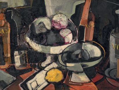 François CHABRIER (né en 1916) # Nature morte au compotier
Huile sur toile
Signée...