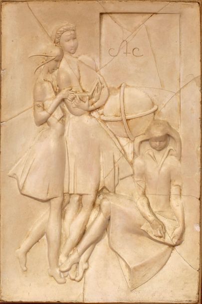 Joseph CSAKY (1888-1971) La lecture (École des filles), 1952
Bas-relief, maquette,...