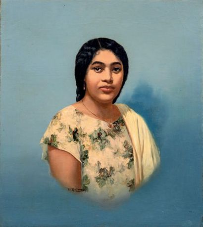 Emile RALAMBO (1879-1963) Portrait de femme en buste
Huile sur toile, signée en bas...