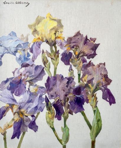 Louise ABBEMA (1858-1927) Iris
Huile sur toile, signée en haut à gauche
48 x 39 ...