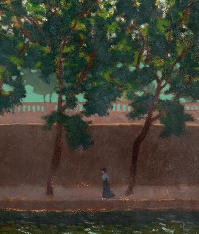 19 Rayons dans l'ombre, quai des Tuileries
Huile sur carton marouflé sur panneau,...