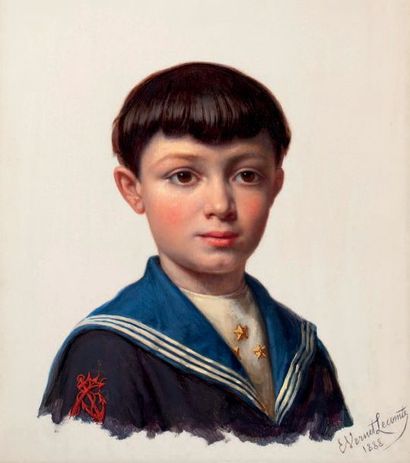 Émile Charles H. LECOMTE-VERNET (1821-1900) Portrait d'enfant
Huile sur panneau signée...