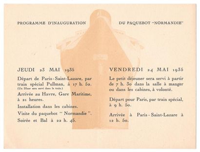 Programme d'inauguration du paquebot Normandie
Petit...