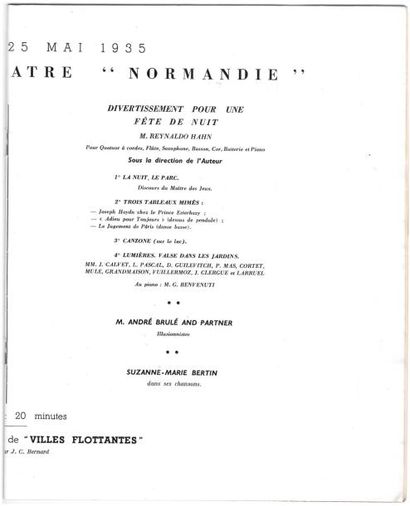 null Programme de variétés du théâtre Normandie soirée du 25 mai 1935.