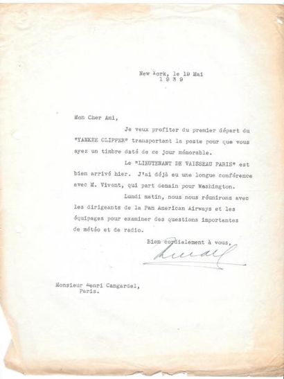 null Lettres et télégrammes du mois de mai 1939, adressés à Mr Henri CANGARDEL, Administrateur...