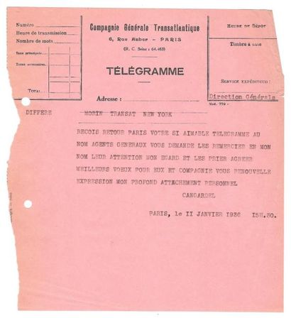 null Diverses notes et courriers de 1936, adressés à Mr Henri Cangardel Administrateur-Directeur...