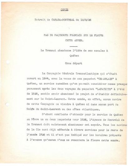 null Courriers divers de février 1936, adressés à Mr Henri Cangardel Administrateur-Directeur...