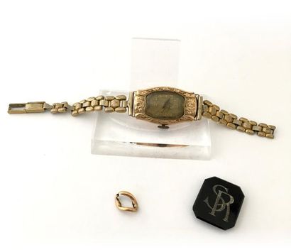 EBEL Montre bracelet de dame, le cadran en or jaune 14K (585°/00), bracelet en métal...