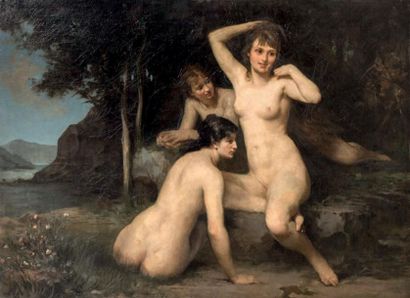 Suiveur d'Alexandre CABANEL Trois femmes au bain, circa 1870
Huile sur toile
Non...