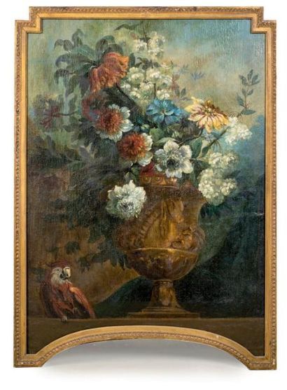 Ecole Française vers 1900 Vase de fleurs
Toile marouflée sur panneau
123 x 95 cm