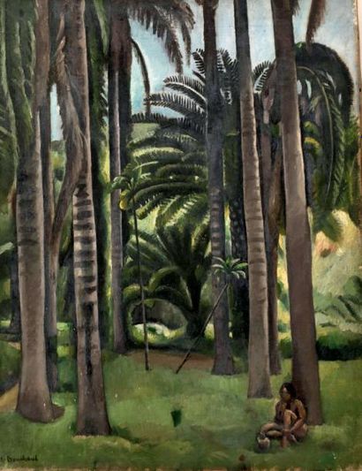 Étienne BOUCHAUD (1898-1989) Jardin d'Essai, Alger, 1925
Huile sur toile signée en...