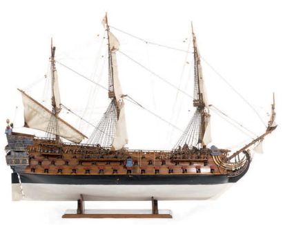 Maquette de la fregate Real Philippe en bois...