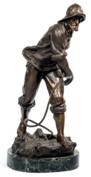 BOFILL (1875-1925) Le Sauveteur
Bronze à patine brune signé sur la base
H. 48 cm...