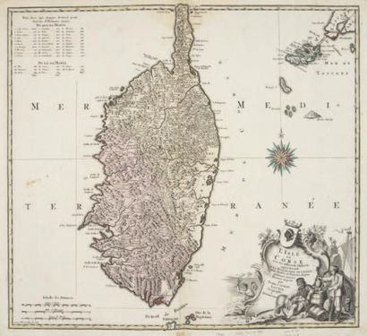 LOTTER (Tobias Conrad). L'Isle de Corse avec les différents districts, appartenant...