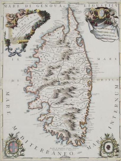 CORONELLI (Vincenzo). Isola di Corsica. [Venise, 1692]. 602 x 451 mm.
Superbe carte...