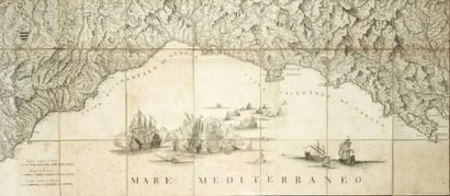 JACOBUS Stagnonus incidit Taurini 1772
Carte pliante de la mer Méditerranée légendée,...