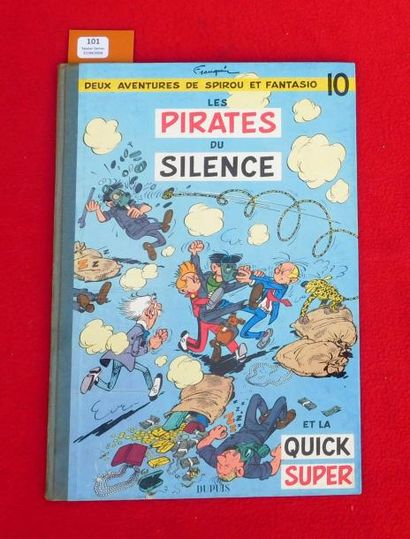 FRANQUIN «Les Pirates du Silence».
Spirou n°10. Dupuis 1958. Cartonné dos papier...