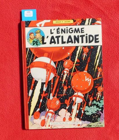 JACOBS «L'Enigme de l'Atlantide».
Dargaud 1957, dos toilé rouge, 4e plat damiers...