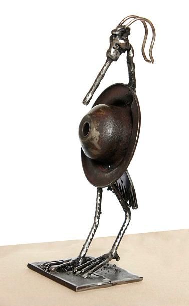 LACROIX Jean-Luc Josépha / Sculpture en acier soudé / Monogrammé sur le socle / 28...