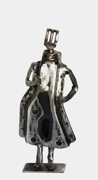 LACROIX Jean-Luc Bertille / Sculpture en acier soudé / Monogrammé sur le socle /...