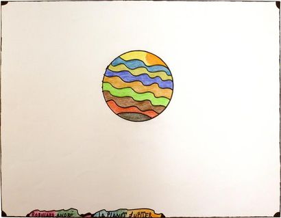 ROBILLARD André La planète Jupiter / Feutre et crayon de couleurs sur papier / SBG...