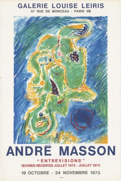 André MASSON - 1973 Galerie Louise Leiris - Entrevisions
Affiche française imprimée...