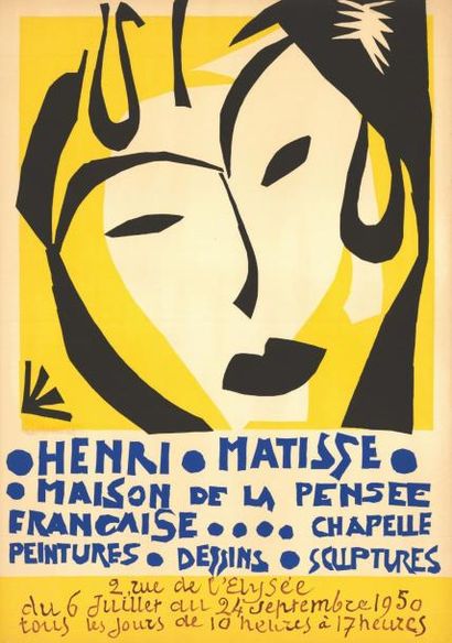 Henri MATISSE - 1950 Maison de la pensée française…. Chapelle peintures dessins sculptures
Affiche...