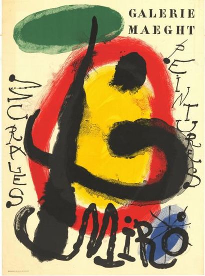 Joan MIRO - 1961 Galerie Maeght - Miro, peintures murales
Affiche française imprimée...
