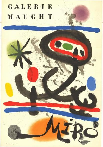 Joan MIRO - 1961 Galerie Maeght
Affiche française imprimée en lithographie, très...